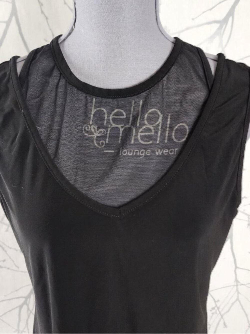Joseph Ribkoff Black Stretch Mesh Panel Racerback Tank - Picture 2 of 7